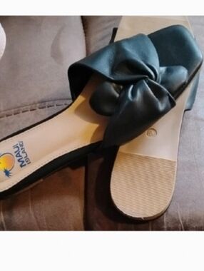 Maui Island Black Knot Slide Sandals for Women